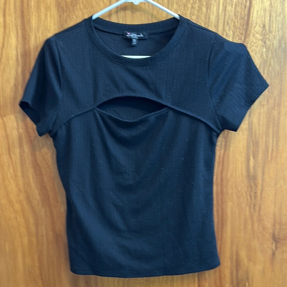 Black Cut-Out Women's Top